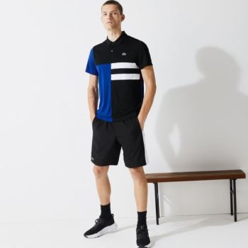 Lacoste SPORT Two-Ply Colorblock Tennis Shorts - Kraťasy Pánské Černé / Blankyt / Bílé / Blankyt | C